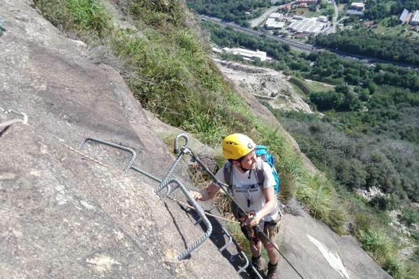 Tratto a Scalini della Ferrata Picasass di Baveno