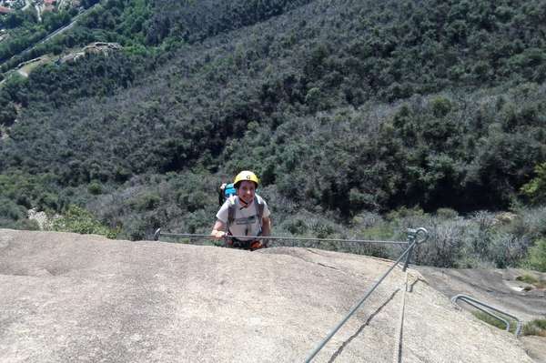 Ferrata Picasass salendo sull veticale
