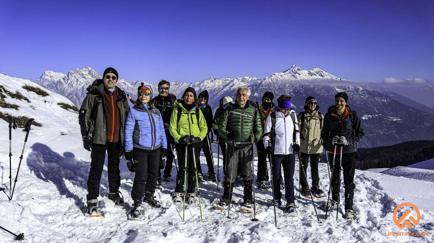 Lifeintrek Trekking Ciaspolata Rifugio Chaligne Monte Cervino gruppo Trekking Milano Torino Busto Arsizio Parabiago milano